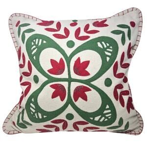 Crate & Barrel Genevieve Bennett Magi Pillow 20x20 Holiday Wool Feather Insert